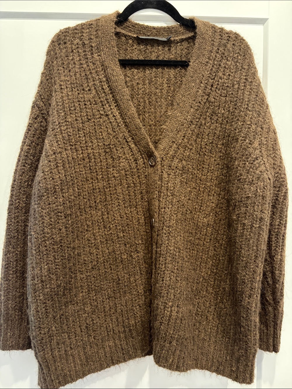 Jenni Kayne Chocolate Brown Chunky Button Cardigan